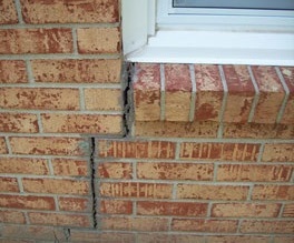 an exterior crack indicating a foundation problem