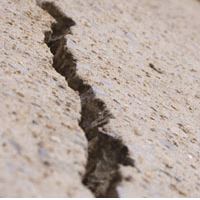 Crack in a home's concrete foundation