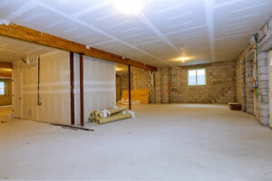 Unfinished basement renovation 