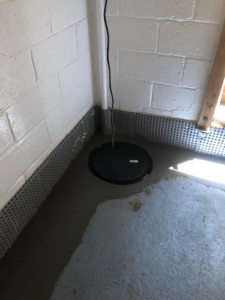 Water leak in a corner of a room